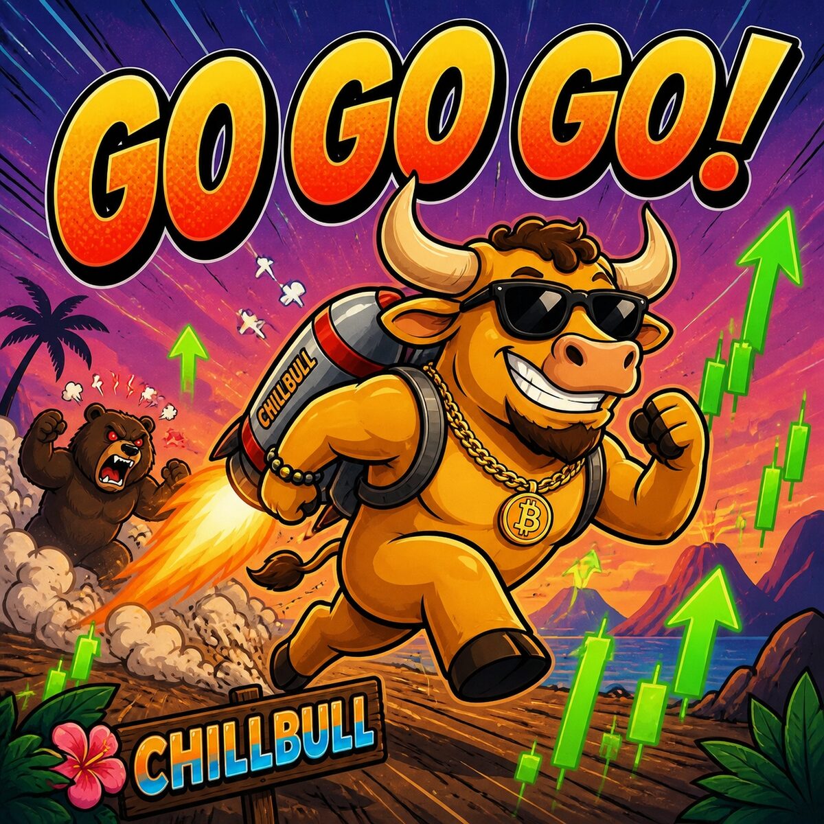 ChillBull with a jetpack, Go Go Go!